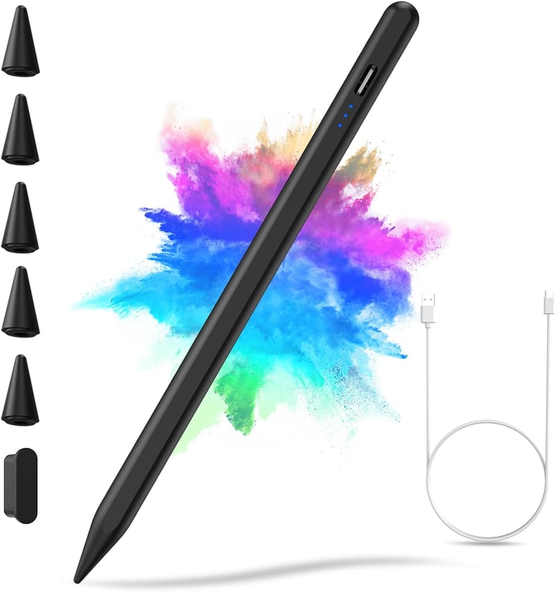 Apple iPad Érintőceruza - Kompatibilis 10-6. Generációs iPad, Air és Pro Modellekhez, Tenyértámasz Funkcióval, 5 Cserélhető Heggyel