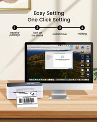 vretti Címkenyomtató USB - DHL Kompatibilis Szállítási Címkenyomtató 4x6 Méretben, Amazon, Etsy, Ebay, UPS Webshopokhoz, Windows/Mac Rendsze 4