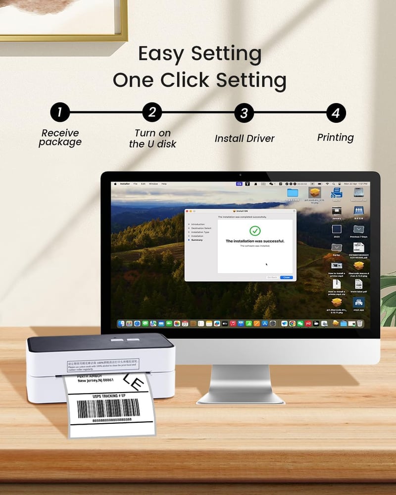 vretti Címkenyomtató USB - DHL Kompatibilis Szállítási Címkenyomtató 4x6 Méretben, Amazon, Etsy, Ebay, UPS Webshopokhoz, Windows/Mac Rendsze