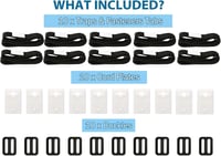 Poweka Medence Szolártakaró Rögzítő Készlet - 10 Univerzális Pánt, 10 Rögzítőlap és 10 Csat - Nylon Anyagból, 8-16 mm Takarókhoz 4