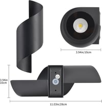 KUKAK LED Kültéri-Beltéri Fali Lámpa, 10W, IP65 Vízálló, 3000K Meleg Fehér, Modern Fel-Le Világító Dekoratív Alumínium Falikar Kertbe, Nappa 4