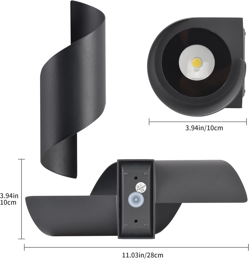 KUKAK LED Kültéri-Beltéri Fali Lámpa, 10W, IP65 Vízálló, 3000K Meleg Fehér, Modern Fel-Le Világító Dekoratív Alumínium Falikar Kertbe, Nappa