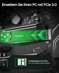 ORICO 128GB M.2 NVMe SSD - Nagy Sebességű Belső SSD Meghajtó TLC NAND Flash, 1700MB/s PCIe Gen3x4, 2280 Méret, Laptop és Asztali PC Kompatib 2
