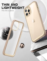 iPhone 13 Pro Vékony Ütésálló Szilikon Tok - Púderrózsaszín, Átlátszó 3