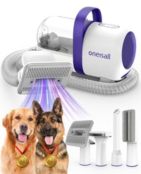 oneisall Kutyaszőr Porszívó 12000 Pa Szívóerővel - 4 Ápoló Eszközzel, Kefével, Zajcsökkentett, 1,5L Tartállyal, Lila Színben 1