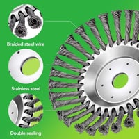 GARHWAL Acél Gyomkefe Fűkaszákhoz - 200 mm x 25,4 mm Kúpos Kefe Gyomirtáshoz és Mohaeltávolításhoz, Kompatibilis Benzines Fűszegélynyírókkal 2