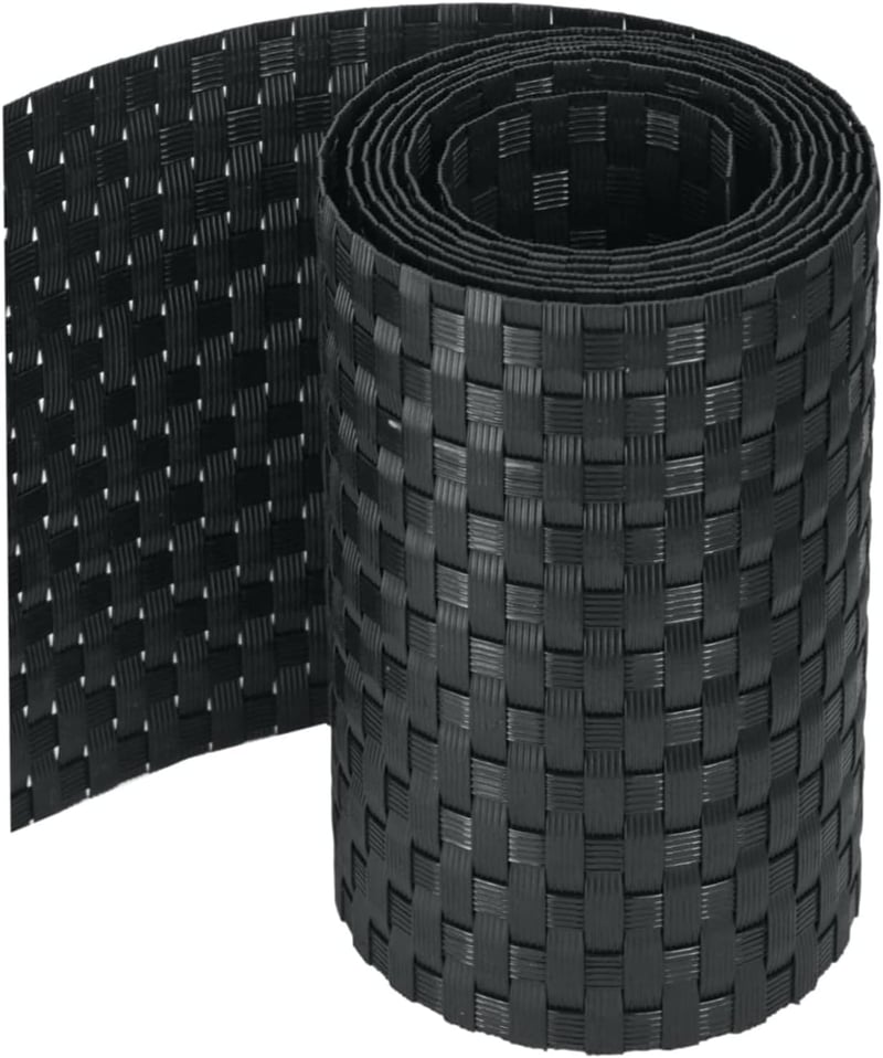 WorkingHouse Poly-rattan Látásvédő Szalag Dupla Pálcás Kerítéshez - 19 cm x 250 cm - Térelválasztó Kerítésbetét Kerthez, Erkélyhez