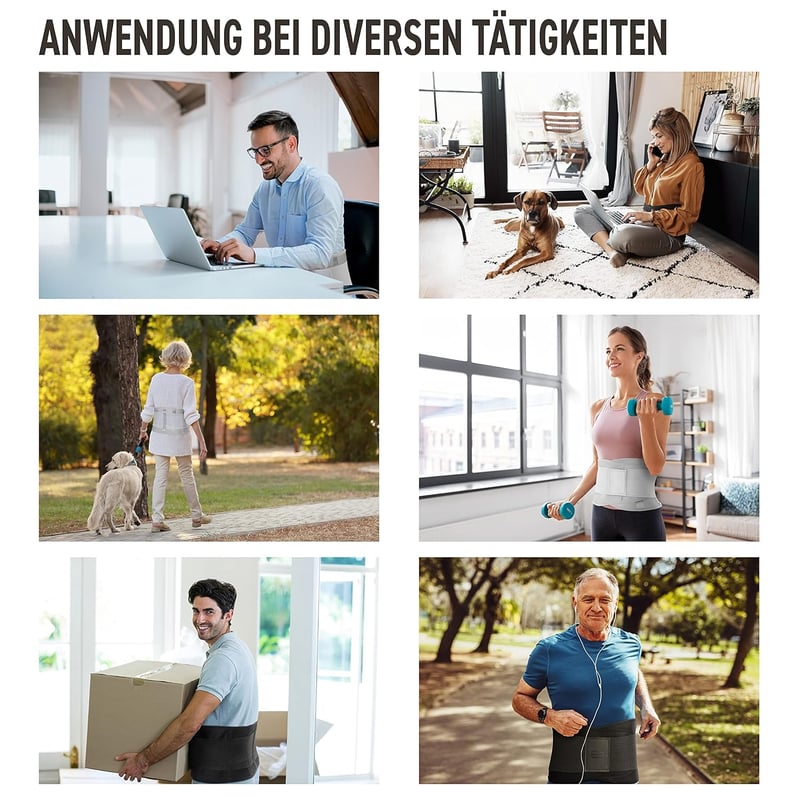 BACK BODYGUARD Deréktámasz - Innovatív Gerincvédő Öv Fekete S-es Méretben