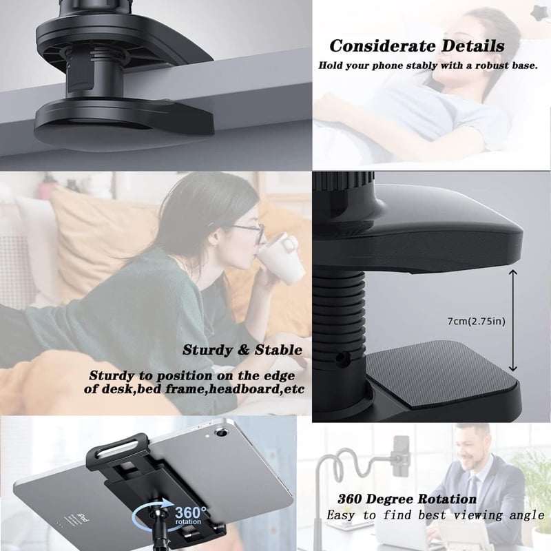 LSUO BAOFU Flexibilis Tablet Tartó - Állítható Hattyúnyakú Telefontartó iPad, iPhone és 4.7-10.5" Készülékekhez, Fekete

AI: I've created a 