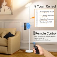 OUTON LED Állólámpa 34W - Kétirányú Fényforrás, Távirányítós és Érintésvezérelt, 4 Színhőmérséklet, Tompítható, Nappali és Hálószoba Világít 3