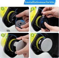 Yweller 10 db RAC124 pótdob szett Ryobi 18V ONE+ akkus és hibrid fűkaszákhoz, 1,65 mm átmérő, 3,3 m hossz, fedéllel - OLT1832, RLT1830Li kom 5