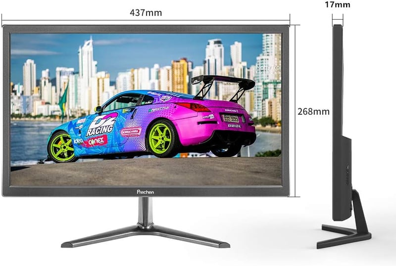 Prechen 19" IPS Monitor 1440x900 Felbontással, 60Hz, 5ms, Beépített Hangszóróval, HDMI/VGA Csatlakozással, PS3/PS4/Xbox Kompatibilis, Dönthe