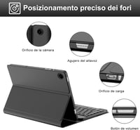 SENGBIRCH Bluetooth Billentyűzetes Tok Samsung Galaxy Tab A9 Plus 11" (2023) Tablethez - Levehető QWERTZ Vezeték Nélküli Billentyűzet, Feket 8