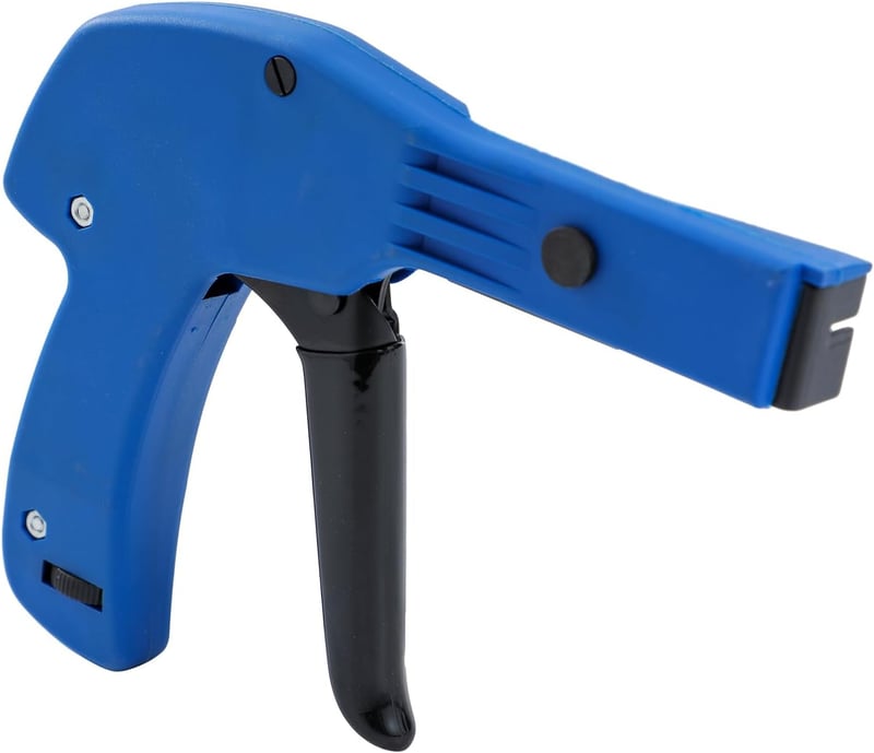 KATSU Tools Kábelkötegelő Pisztoly - Professzionális Nylon Kábelkötöző Feszítő és Vágó Eszköz, Állítható Feszességgel, 2,4-4,8 mm, Kék (4175