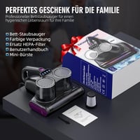 JPHYLL Atka Porszívó Matracokhoz - UV-C Fénnyel, 16 kPa Szívóerővel, HEPA Szűrővel, Ultrahangos és Hőkezeléses Technológiával Kárpitokhoz 7
