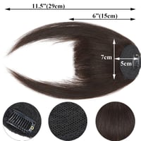 SEGO Valódi Hajból Készült Csatos Frufru - Sötétbarna, 15 cm-es, Ívelt 2