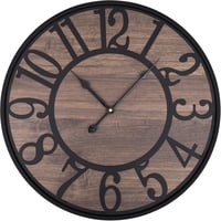 HAITANG Nagy Falióra 60 cm - Csendes, Elemmel Működő Fa Falióra Nappaliba, Hálószobába, Irodába - Modern Fekete Retro Dekoráció 1
