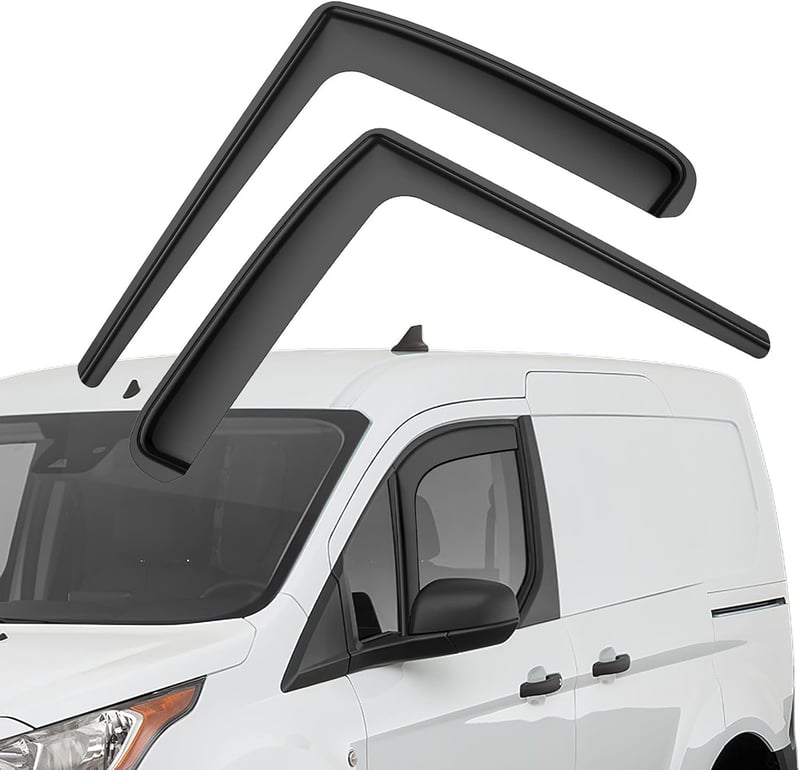 Ford Transit szélterelő, 2 db-os fekete ablakszegély készlet 2014-2023 modellekhez
