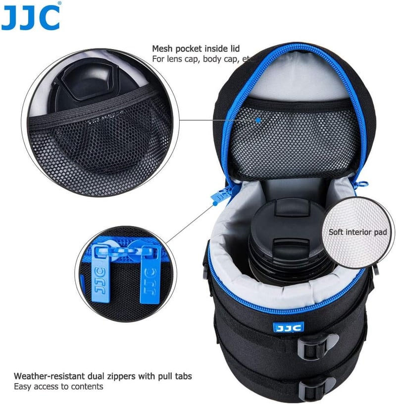 JJC Prémium Vízálló Objektívtok 110x190mm-es Lencsékhez, Fekete
