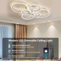 Mennyezeti LED Lámpa 54W Távirányítóval - Kerek, Dimmelhető, 2700K-6500K, 4860 Lumen, Applikációval Vezérelhető 6