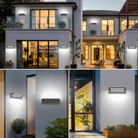 KUKAK 36W LED Kültéri Fali Lámpa Mozgásérzékelővel - 350° Forgatható Panel, IP65 Vízálló, 6500K Hideg Fehér, Kert, Terasz, Bejárat Világítás 2