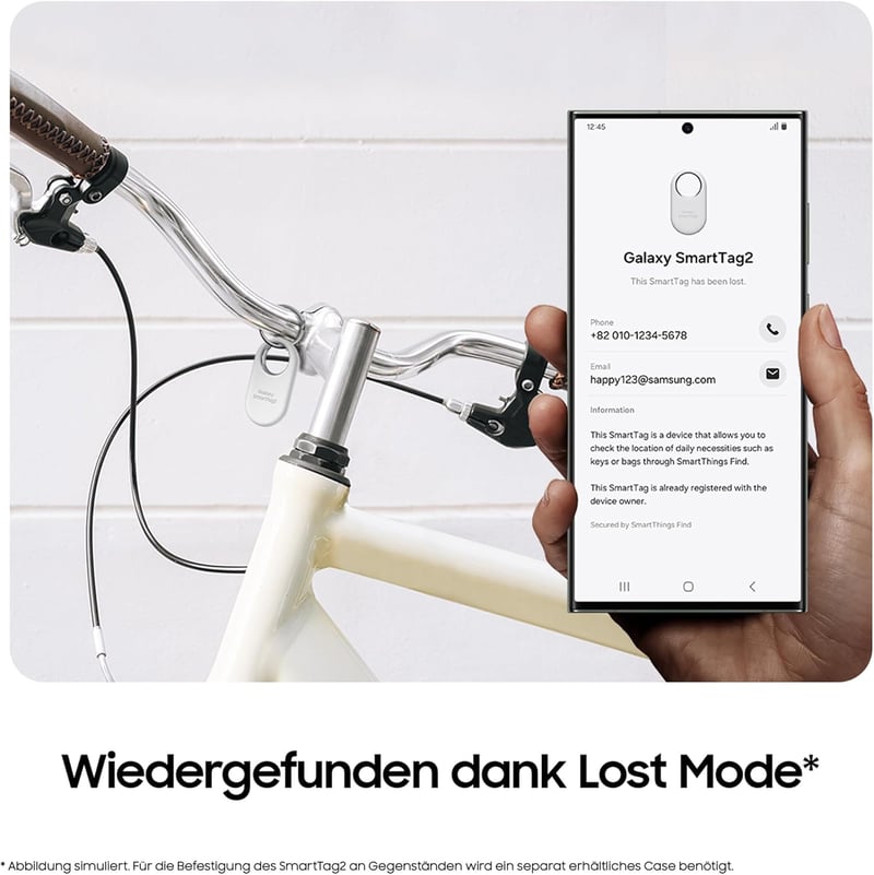 Samsung Galaxy SmartTag2 Fehér Bluetooth Nyomkövető, 500 Napos Üzemidő, Vízálló
