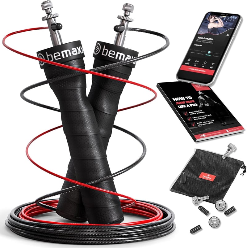 Profi Speed Rope ugrálókötél állítható acélkábellel és edzés e-könyvvel