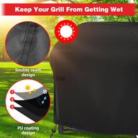 SPGOOD Grillhuzat 132x66x110 cm - Vízálló 420D Oxford Anyagú BBQ Védőtakaró Gázgrillhez, Időjárásálló, Szakadásmentes, Állítható Tépőzárral  4