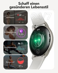 AGPTEK Okosóra Telefonos Funkcióval - 1,3" Fitness Tracker 100+ Sportmóddal, Ezüst 5