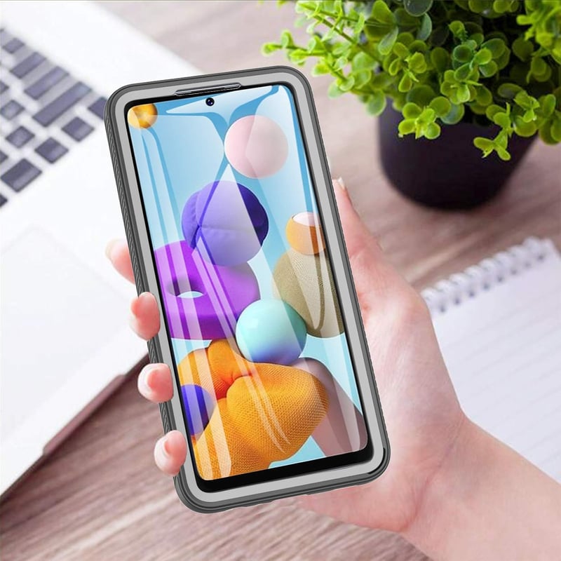 Samsung Galaxy A52s/A52 360 fokos ütésálló tok beépített kijelzővédővel - Fekete