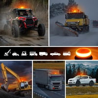 Dinfu Mágneses Forgó Figyelmeztető Lámpa 12V - Sárga LED Vészvillogó Távirányítóval, 9 Üzemmód, Autó/Teherautó/Traktor Kompatibilis, USB Töl 7