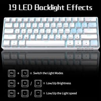 Dierya DK61se Kompakt Mechanikus Gamer Billentyűzet, 61 Gombos, Lineáris Red Switch, Anti-Ghosting, Ergonomikus, USB-C, Fehér 4