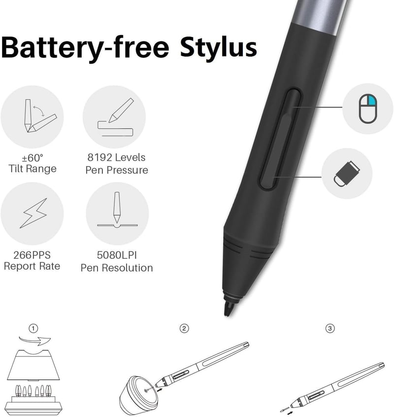 HUION Inspiroy Ink H320M Korallpiros Grafikus és LCD Írótábla, Windows/Mac/Android