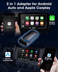 Jansite 2-in-1 Vezeték Nélküli CarPlay és Android Autó Adapter, 5GHz WiFi, USB-C, RGB, Gyors Átvitel, iPhone és Android Kompatibilis 2