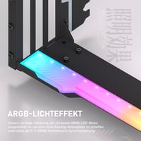 EZDIY-FAB Függőleges GPU Tartó 4.0 Riser Kábellel, ARGB Világítással, 115mm Hosszú, 90 Fokos Csatlakozóval, Teljes PCIe Slotokhoz, Fekete 6