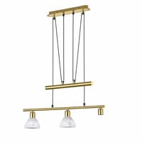 Lampă suspendată LED Trio Leuchten Levisto 371010308, alamă mată — Din cele 3 abajururi, 1 este spart, celelalte sunt impecabile (stare: vezi a doua fotografie) 1
