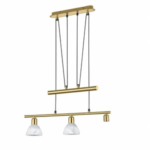 Lampă suspendată LED Trio Leuchten Levisto 371010308, alamă mată — Din cele 3 abajururi, 1 este spart, celelalte sunt impecabile (stare: vezi a doua fotografie)