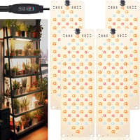 EWITTTI LED Növénylámpa Teljes Spektrummal - 316 LED, 3/9/12 Órás Időzítő, 10 Fényerősség, Alumínium, Beltéri Növényneveléshez, 4 Paneles Sz 1