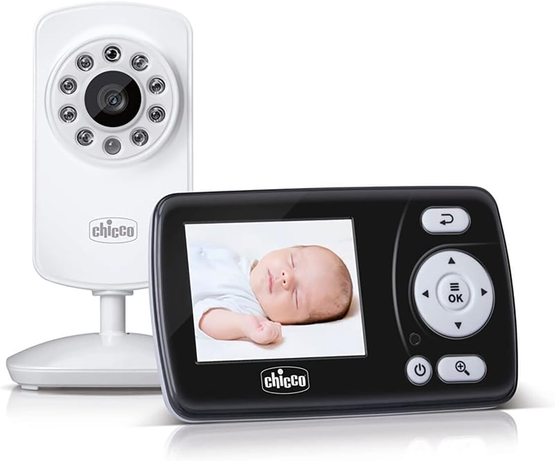 Chicco Smart Videós Bébiőr Kamerával - 2,4" LCD Színes Kijelző, 200m Hatótáv, Éjjellátó, Hangaktiválás, Hosszú Üzemidő, Falra Szerelhető