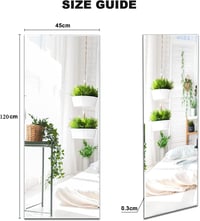 Dripex Keret Nélküli Fürdőszobai Tükör 120x45 cm - Polírozott Szélű Fali Tükör Előfúrt Lyukakkal Hálószobába, Nappaliba 2