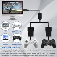 Sony PS1 PS2 kontroller USB átalakító kábel PC-hez - OSTENT fekete 4