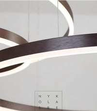 YYUTLUO Modern Kör LED Csillár - Barna Arany, 60 cm, 29W, Távirányítós Fényerőszabályzás, Alumínium-Akril, Nappali Mennyezeti Lámpa 8
