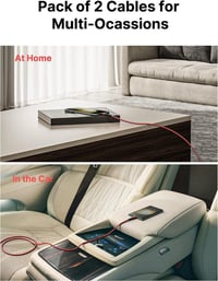 JSAUX piros fonott USB-C gyorstöltő kábel szett, 1m + 2m - Újracsomagolt 8