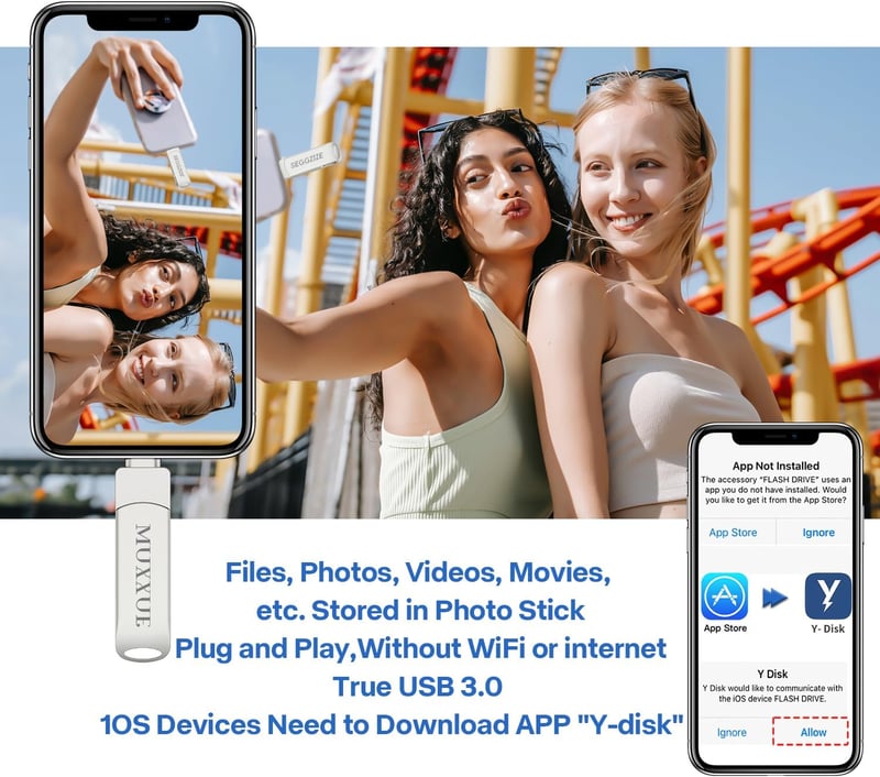 iPhone USB pendrive 64GB, 3 az 1-ben, iOS/Android/PC kompatibilis