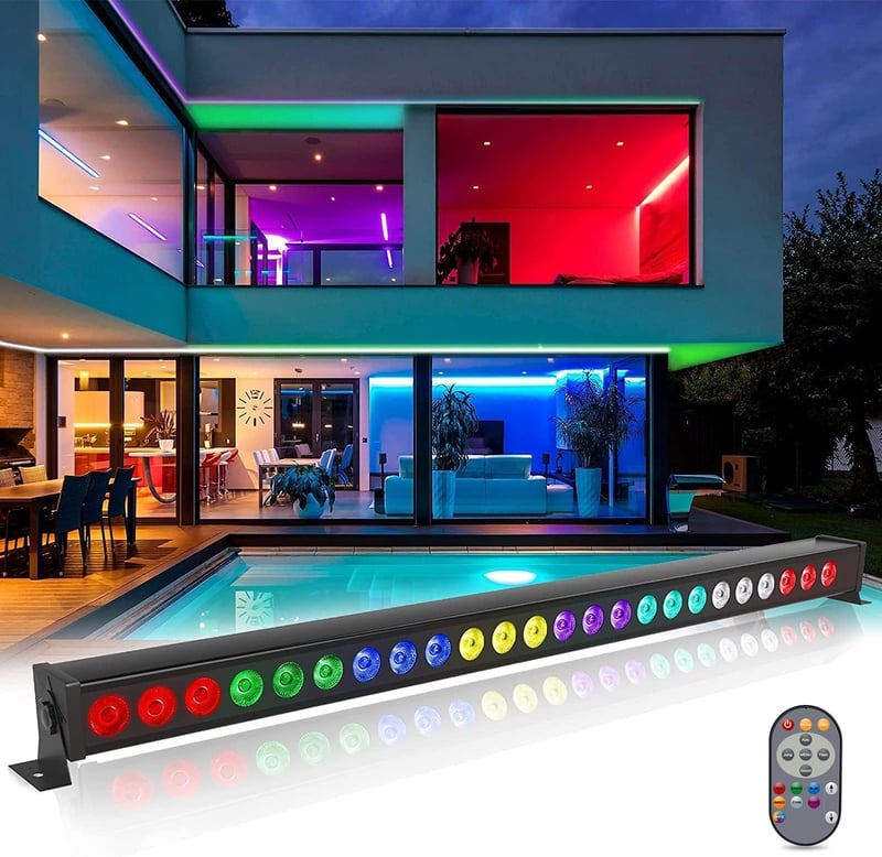 UKing LED Falmosó Diszkófény 24x3W RGB - Távirányítós DMX512 Parti Lámpa Zenére Villogó Stroboszkóp Effektekkel DJ Rendezvényekhez

AI: I've