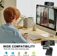 Széles látószögű Full HD webkamera mikrofonnal és takaróval, állvánnyal - PC, laptop 6