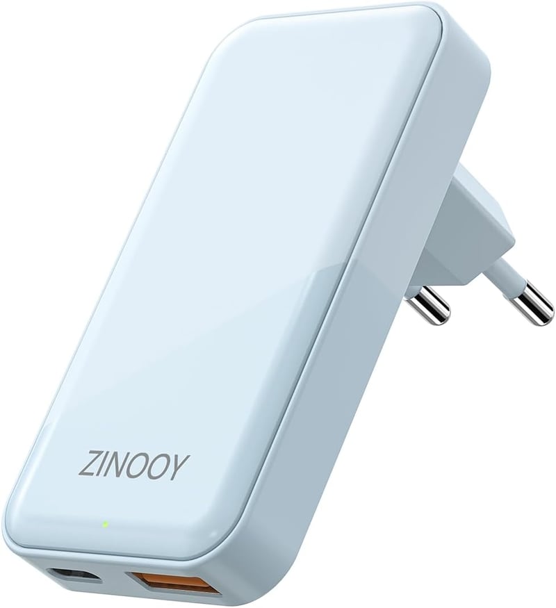 Zinooy 35W USB-C Gyorstöltő Adapter 2 Portos Lapos Kialakítással - iPhone 15/14/13, Samsung Galaxy S24/23, iPad, Xiaomi Kompatibilis