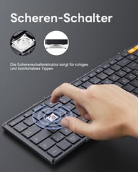 ProtoArc XK01 Összecsukható Bluetooth Billentyűzet Numerikus Billentyűzettel, Vezeték Nélküli Mini Billentyű 6