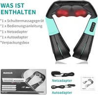 Nekteck 3D Nyak- és Hátmasszírozó Melegítő Funkcióval - Shiatsu Masszázs Otthonra, Irodába és Autóba 9