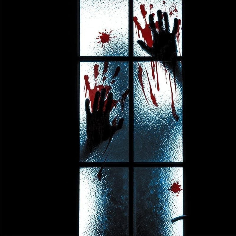 Halloween Véres Kéz- és Lábnyom Matrica Szett - 4 db Horrordekoráció